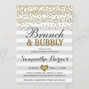 Invitation Brunch Bubbly Neutre Gris gris Fête des mariées ch