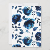 Invitation Brunch Bubbly Or Doré Bleu Sarcelle Floral Baignad (Dos)