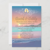 Invitation Brunch Bubbly Pastel Sunset Beach Fête des mariées (Devant)