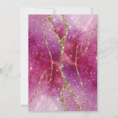 Invitation Brunch & Bubbly Pink Purple Gold Agate Douche (Dos)