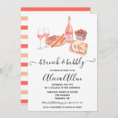 Invitation Brunch & Bubbly Pique-nique Fête des mariées à thè (Devant / Derrière)