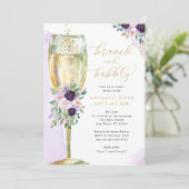 Invitation Brunch & Bubbly Purple Gold Fête des mariées (Debout devant)