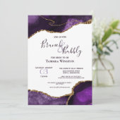 Invitation Brunch Bubbly Purple Gold Parties scintillant Agat (Debout devant)