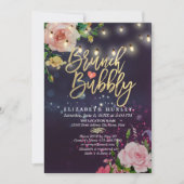 Invitation Brunch & Bubbly Réception de Mariage Guirlande de  (Devant)