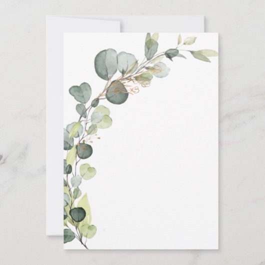 Invitation Brunch & Bubbly Réception de Mariage Verdure Eucal (Dos)