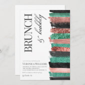 Invitation Brunch & Bubbly Rose Gold Brasserie (Devant / Derrière)