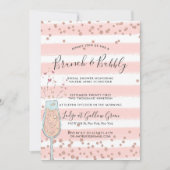 Invitation Brunch & Bubbly Rose Gold Fête des mariées Champag (Devant)