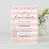 Invitation Brunch & Bubbly Rose Gold Fête des mariées Champag (Debout devant)
