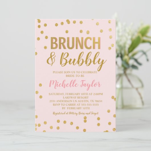 Invitation Brunch & Bubbly | Rose & Or (Debout devant)