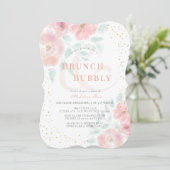Invitation Brunch & Bubbly Rose rose Fête des mariées (Debout devant)