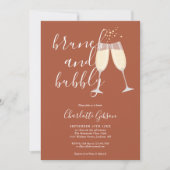 Invitation Brunch Bubbly Script Réception de Mariage Terracot (Devant)