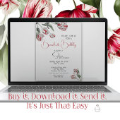 Invitation Brunch & Bubbly | Tulipes Rembrandt rouges et blan