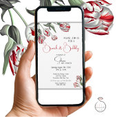 Invitation Brunch & Bubbly | Tulipes Rembrandt rouges et blan