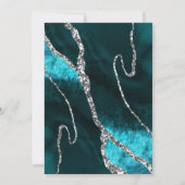 Invitation Brunch Bubbly Turquoise Parties scintillant argent (Dos)