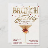 Invitation Brunch & Bubbly Vin Or Red Fall Fête des mariées (Devant)