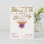 Invitation Brunch Bubbly Vin rose or Fête des mariées florale (Debout devant)