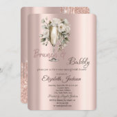 Invitation Brunch & Bubbly White Roses Drivers Douche nuptial (Devant / Derrière)