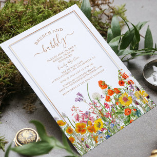 Invitation Brunch & Bulles Bohème Fleurs sauvages