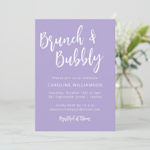 Invitation Brunch Bulles Lavande Enterrement de Vie de Jeune