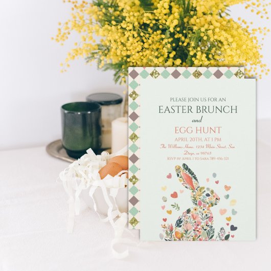 Invitation Brunch Bunny de printemps doux