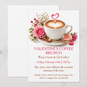 Invitation Brunch Café de la Saint-Valentin - Rassemblement d (Devant / Derrière)