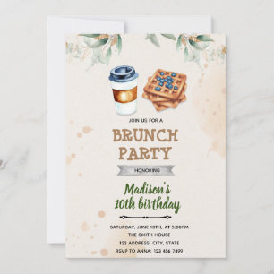 Invitation brunch café gaufre