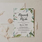 Invitation Brunch calligraphie verdoyante avec douche de mari
