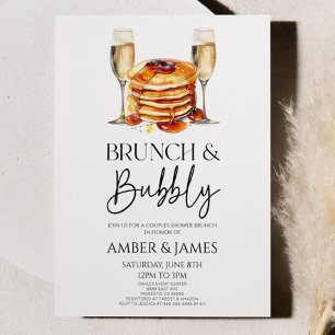 Invitation Brunch Champagne et Brunch de douche Bubbly Couple