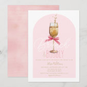 Invitation Brunch champagne moderne & Fête des mariées mousse (Devant / Derrière)