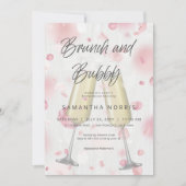 Invitation Brunch champagne moderne & Fête des mariées mousse (Devant)