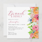 Invitation Brunch chic et Fête des mariées fleurie bulle (Devant)