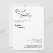 Invitation Brunch Classique Moderne Et Fête des mariées Bubbl (Devant)