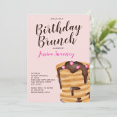 Invitation Brunch d'anniversaire au crêpe moderne illustratio (Debout devant)