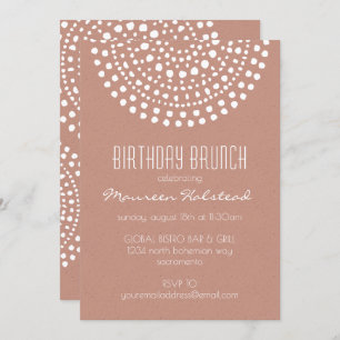 Invitation Brunch d'anniversaire Boho Bali sur le cuivre