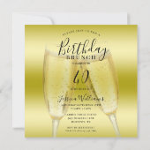 Invitation Brunch d'anniversaire Champagne & Streamers (Dos)