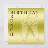 Invitation Brunch d'anniversaire Champagne & Streamers (Devant)