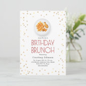 Invitation Brunch d'anniversaire de poulet et gaufre (Debout devant)