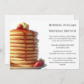 Invitation Brunch d'anniversaire du matin du crêpe | Week-end (Devant / Derrière)