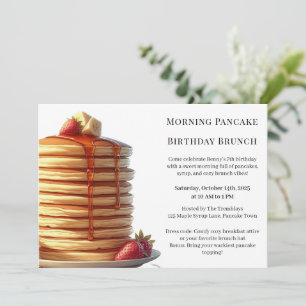 Invitation Brunch d'anniversaire du matin du crêpe   Week-end