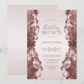 Invitation Brunch d'anniversaire en Quartz Rose (Devant / Derrière)