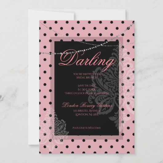 Invitation Brunch de baby shower avec la mariée (Devant)