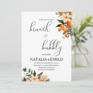 Invitation Brunch de Baby Shower Floral Citron