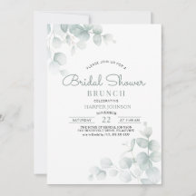 Brunch de Baby Shower Minimaliste Vert Sauge Flora
