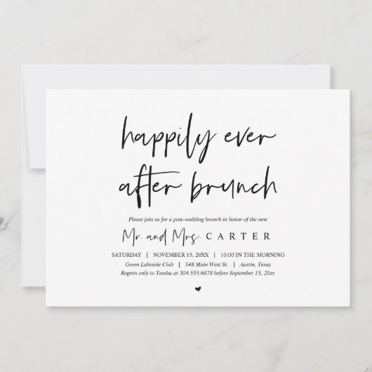 Invitation Brunch de bonheur éternel, après mariage (Devant)