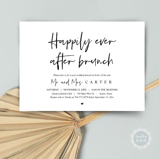 Invitation Brunch de bonheur éternel, après mariage