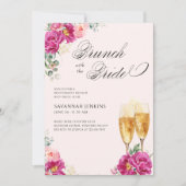 Invitation Brunch de Bridesmaid avec le Champagne Rose de Bri (Devant)