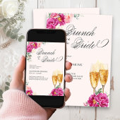 Invitation Brunch de Bridesmaid avec le Champagne Rose de Bri