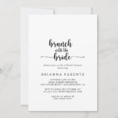 Invitation Brunch de calligraphie avec la douche de mariée (Devant)