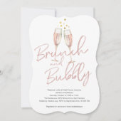 Invitation Brunch de calligraphie branché et douche à bulles (Devant)