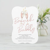 Invitation Brunch de calligraphie branché et douche à bulles (Debout devant)